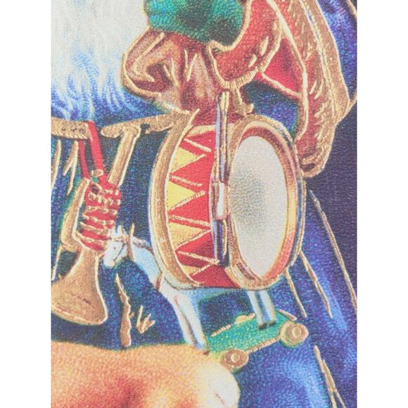 Christmas Greetings Santa Claus Retro Metal Signs 16" x 10" Blue Robes Wall Deco - Picture 8 of 12